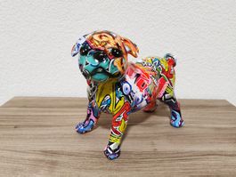 🐶🎨 Sculpture chien en résine style Pop-Art _ Graffiti