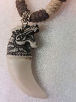 Rope necklace with dragon fang pendant - Frs 1
