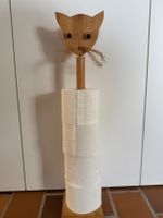 WC Rollenhalter Katzenmotiv Holz handarbeit