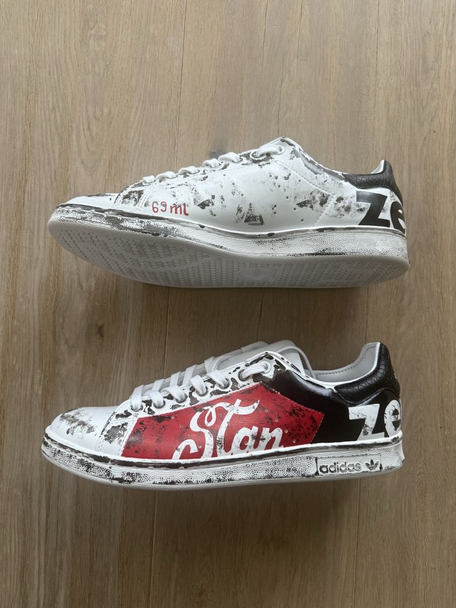 Adidas Scarpe da uomo: Adidas Stan Smith Grösse 43 custom painted (Cola Zero) - Neu – Nuovo (secondo la descrizione) da Wittinsburg venduto da borki555 5