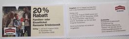 Ramseier Erlebniswelt 20% Rabatt Familien oder Einzelticket