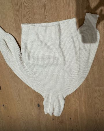 Weisser Strickpullover, super warm für den Winter!