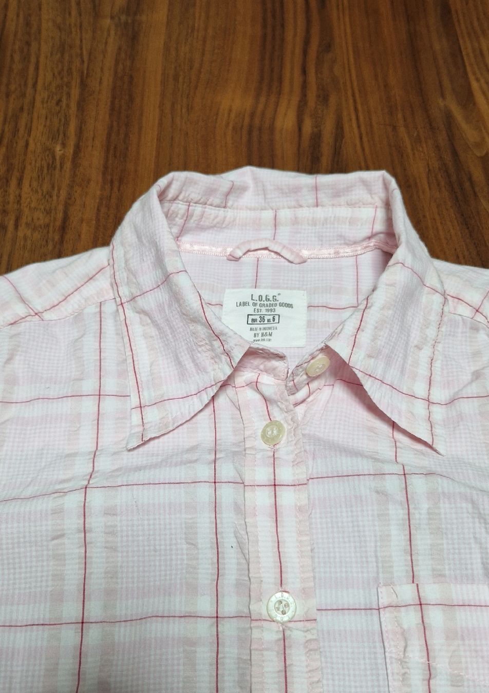 H&M Blusen: H&M Hemd (Gr. 36 / rosa kariert) – Gebraucht aus Hettlingen von _.ch_ 2