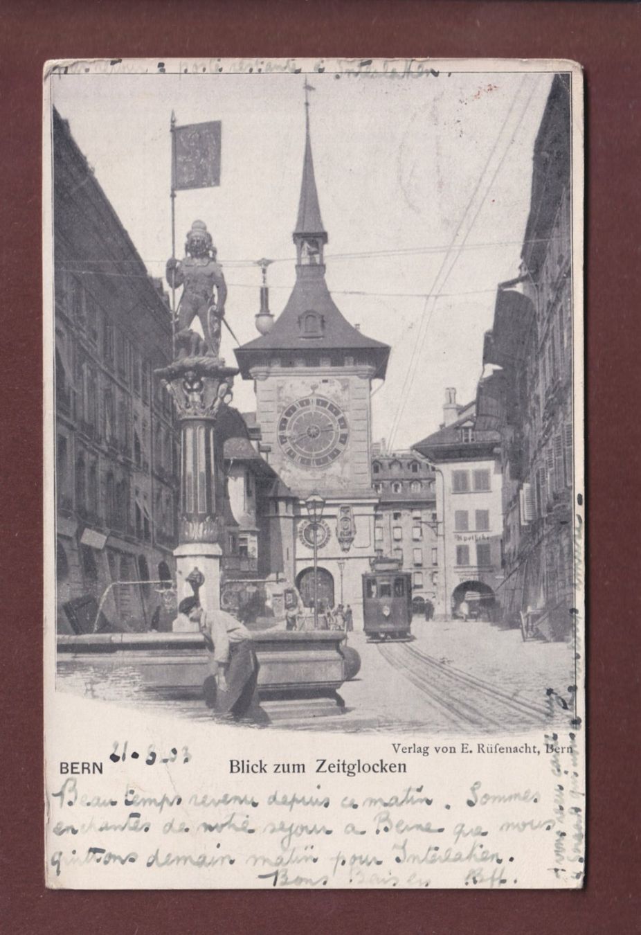 Ansichtskarten: BERN - Zeitglockenturm - Tram - 1903 // Eckbug // – Gebraucht aus Pully von nicecards-shop