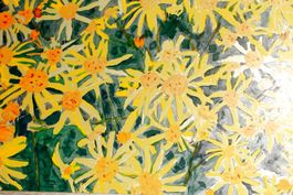 ALEX GFELLER (Swiss *1947) Rosa Blumen 8, Gouache, 2012