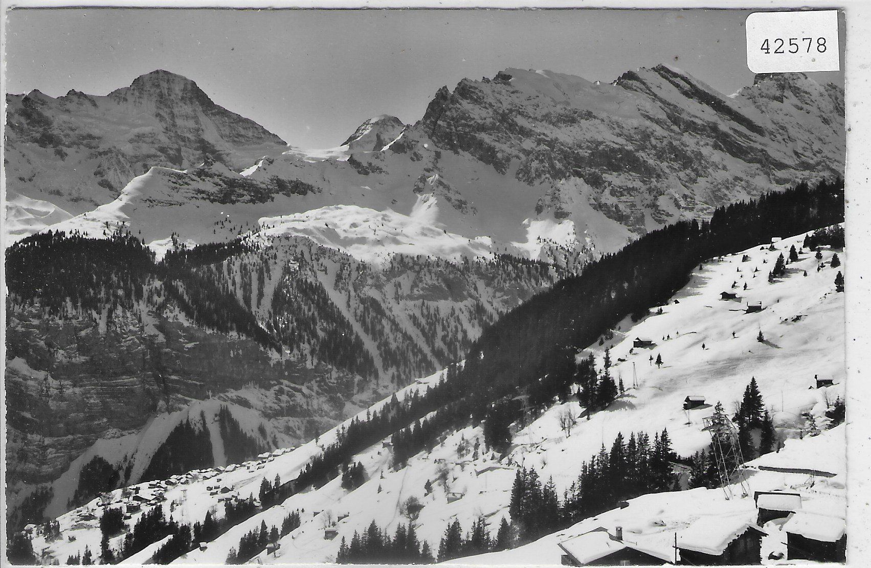 Cartoline postali: Gimmelwald im Winter - Photo: E. Gyger – Usato da Ettingen venduto da Kartenplanet