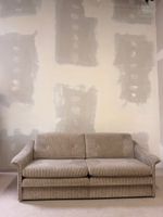 Retro vintage Cord Schlafsofa / Bettsofa ausziehbar, beige