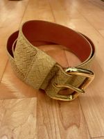 Schicker Vintage Ledergürtel goldene Schnalle Gr. 95