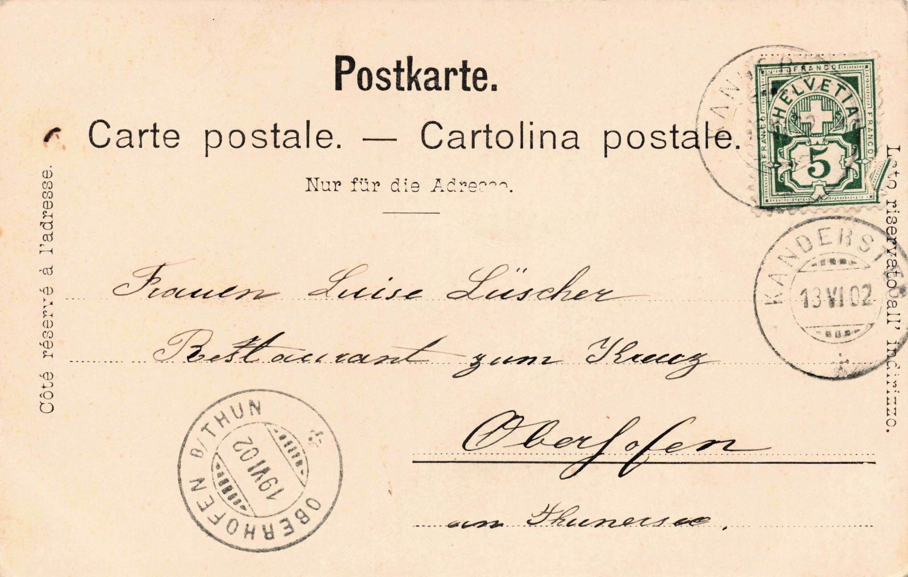 Cartes postales: Hotel schwarenbach am Gemmipass – D'occasion à Biasca par Blenio71 1
