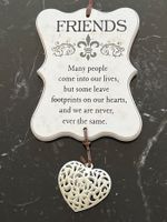 🤍 Plaque Amitié en Bois Shabby Chic Décoration Murale