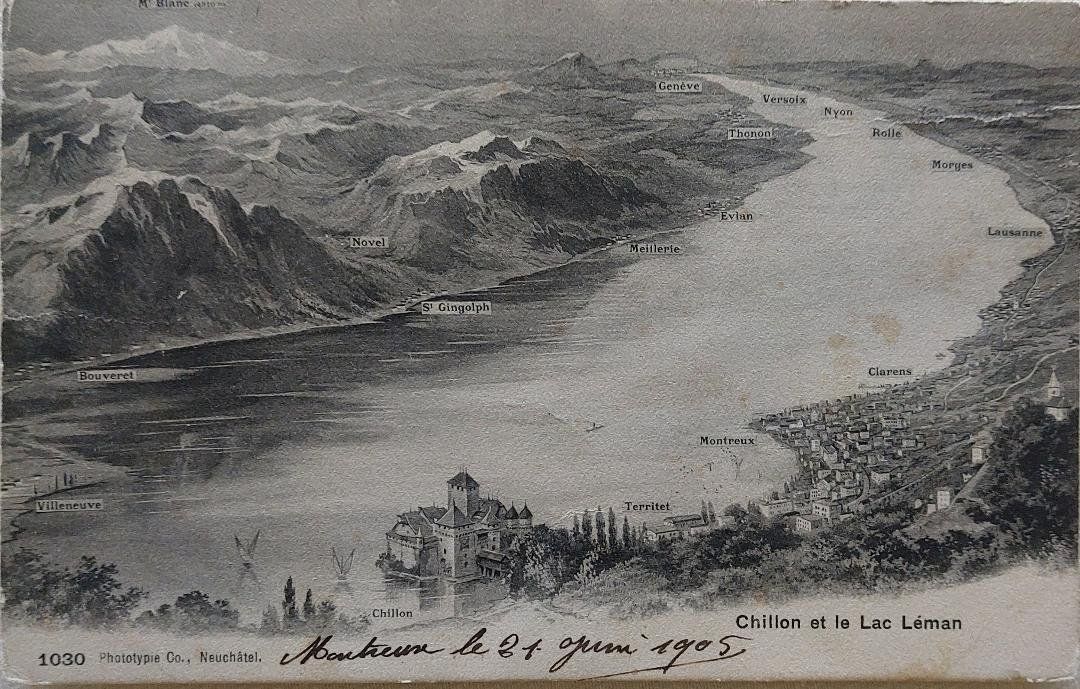 Cartoline postali: LAC LÉMAN  - Chillon - 1905 – Usato da Delémont venduto da Domdom1