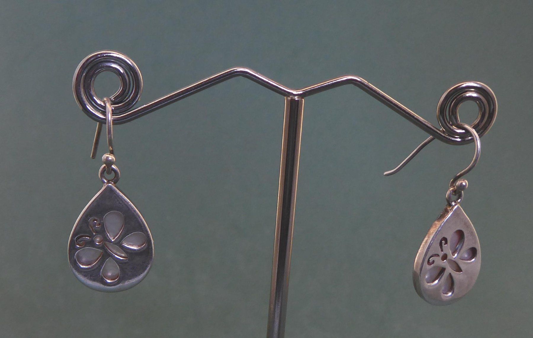 Orecchini pendenti & Orecchini a lobo: Ohr Ringe / Hänger 800 Silber mit Perlmutter – Usato da Muri AG venduto da silvermouse007