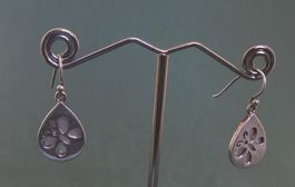 Ohr Ringe / Hänger 800 Silber mit Perlmutter
