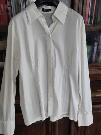 Elegante camicia bianca Zadora taglia 40, cotone elasticizza