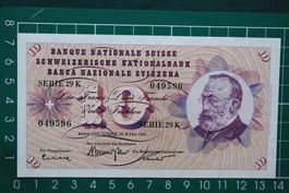 bankfrische gottfried keller banknote 10 franken 1963