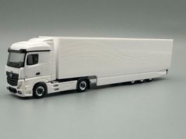 Mercedes-Benz Actros mit Trailer, weiss Herpa 1:87, neu OVP