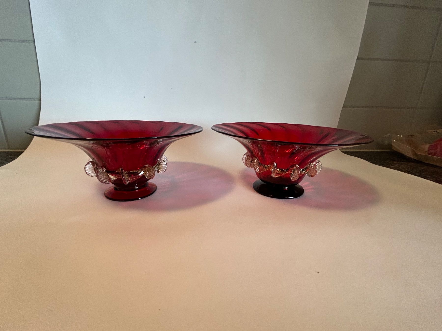 Murano Bicchieri: 2 kleine Murano Glas Schalen – Usato da rotkreuz venduto da baudisch 1