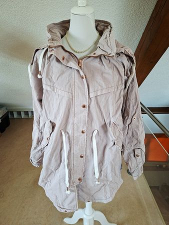 Parka Review altrosa mit Kapuze und Kordelzug Grösse L