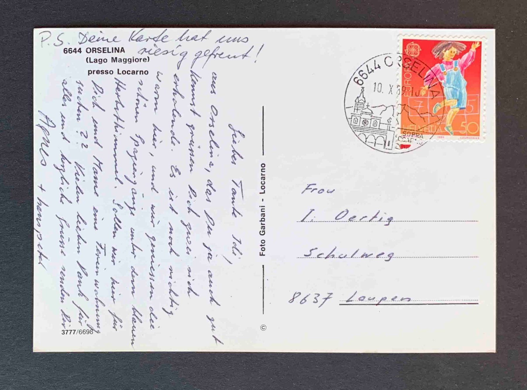 Cartoline postali: AK ORSELINA presso Locarno – Usato da Goldau venduto da artelier1 1
