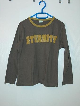 Neuw. T'Shirt langarm oliv mit "Samt"-Aufdruck - Gr. 128