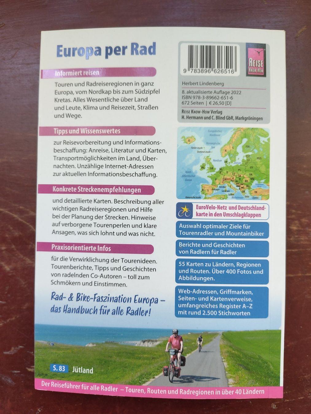 Libri: Europa per Rad von Herbert Lindenberg Reise Know-How – Nuovo e nell'imballaggio originale da Bern venduto da Cassiopeia-72 1