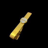 Dunhill Vintage Krawattenklammer Gold/Silber mit Rundemblem