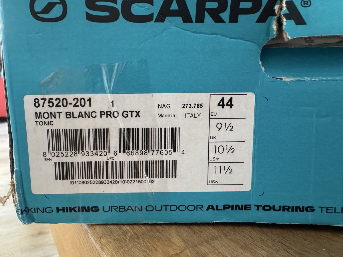 Scarpa Scarpe da uomo: SCARPA MONT BLANC PRO GTX – Nuovo (secondo la descrizione) da Andermatt venduto da SnowboardsnStuff 1