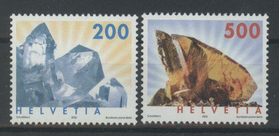 Tutti i francobolli: 2002, Dauermarken Mineralien ** (2) – Usato da Willisau venduto da Vollstempel