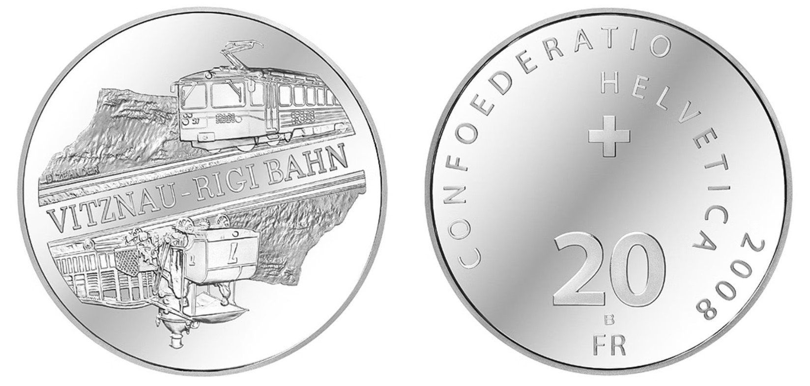 Tutti le monete: 2008. 20 FR. Vitznau-Rigi-Bahn. – Nuovo (secondo la descrizione) da Solothurn venduto da Numis_4500