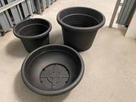 3 Pflanztöpfe aus Kunststoff