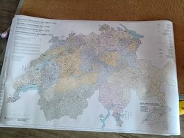 Schweizer Landkarte 140 x 90cm