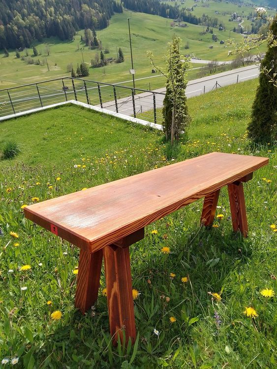 Holzbank, Gartenbank, wetterfest, Schweizer Holz 118 cm Kaufen auf