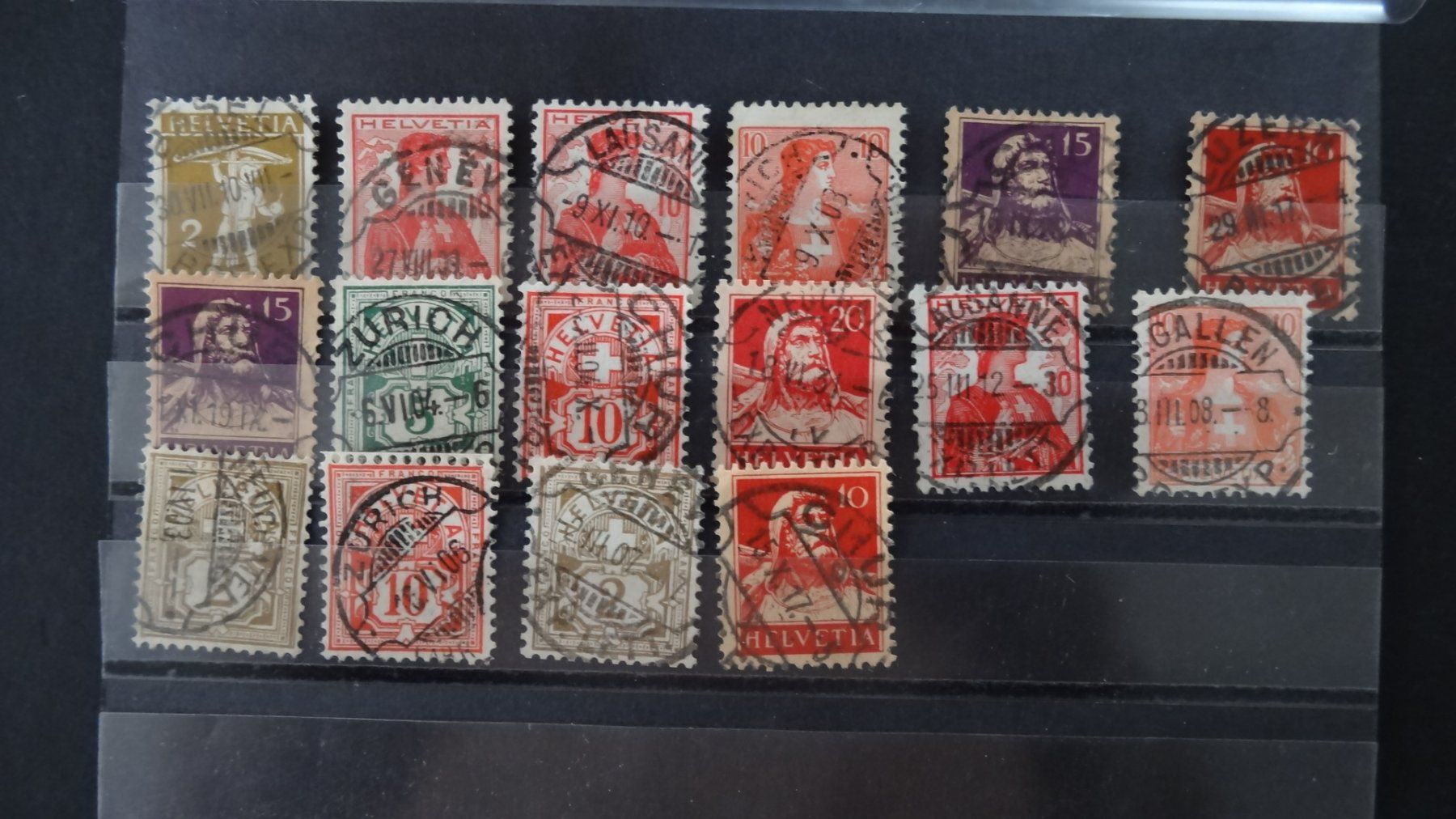 Tous les timbres: Lot Rasierklingenstempel  16 Werte   54 – D'occasion à Anwil par C-DAIHA