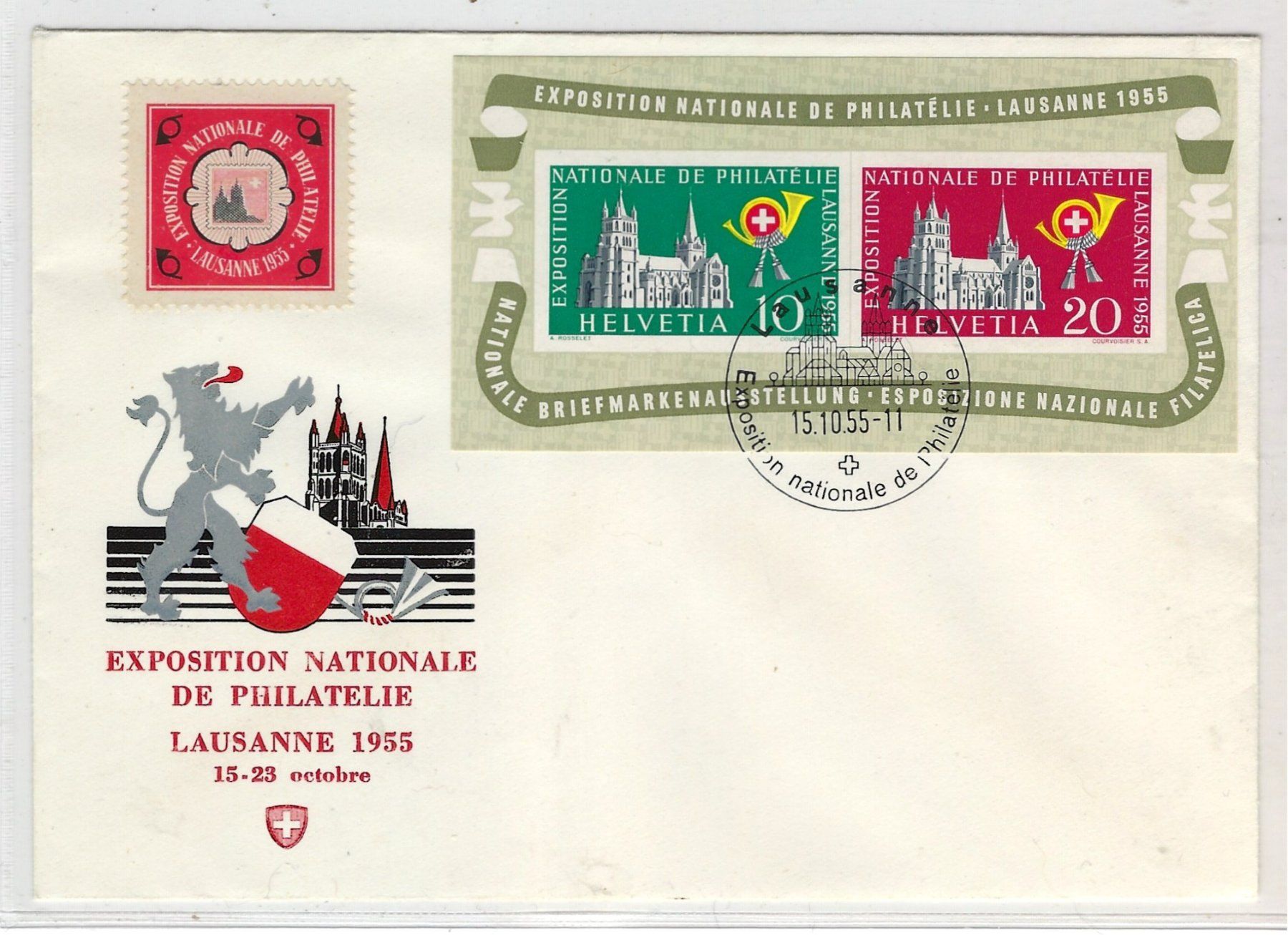 Alle Briefmarken: 1955 Brief Lausanne Block      15864 – Gebraucht aus Lunden von Animus999