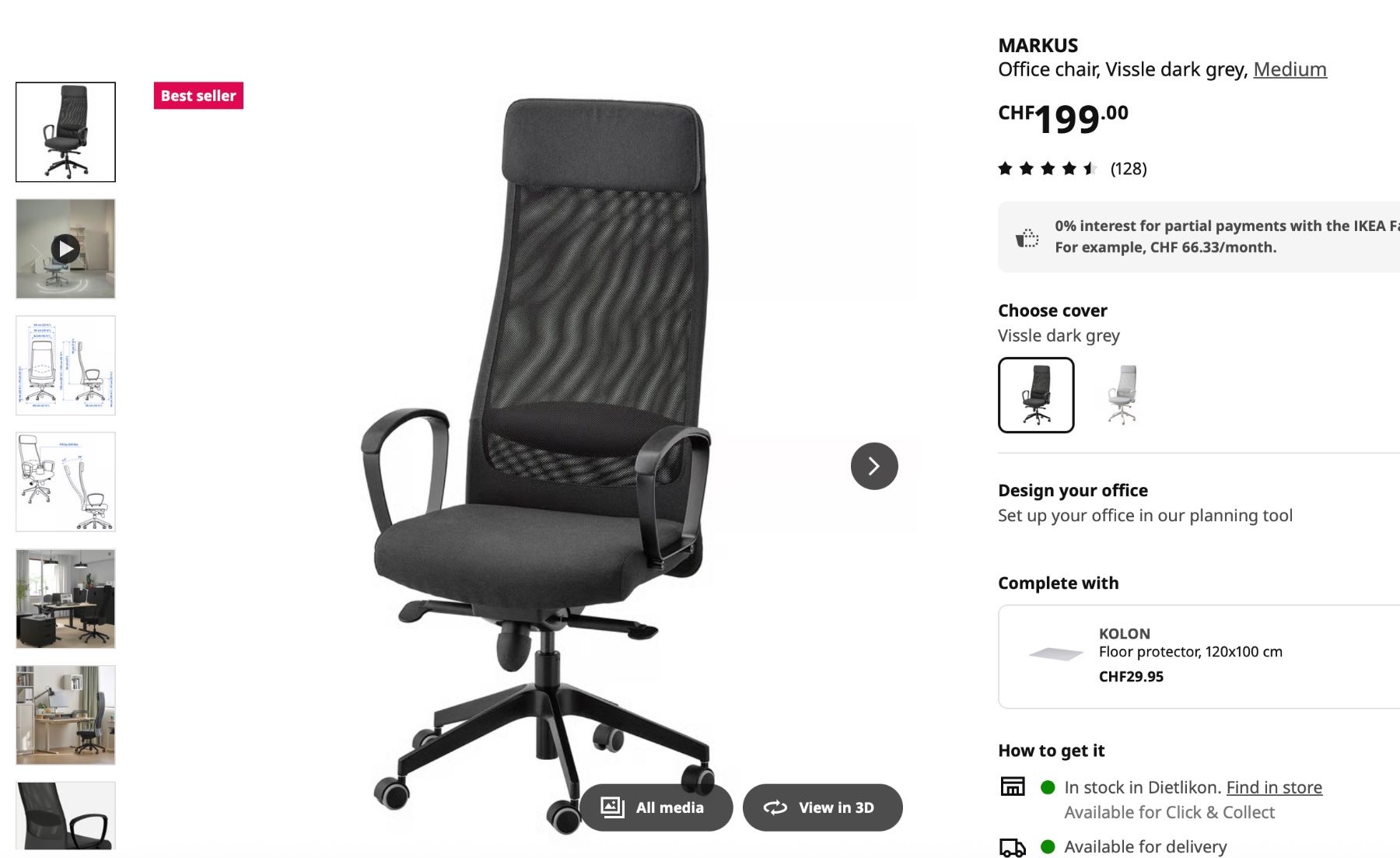 Rollstühle: Ikea Markus Bürostuhl – Gebraucht aus Zürich von fed_6snx 6