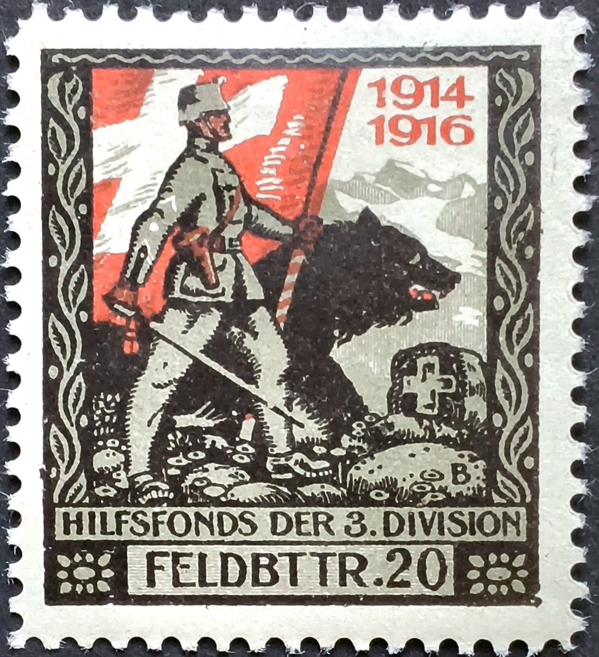 Tutti i francobolli: Feldbatterie 20, weiss, 1.WK, Wi 3.Div 39 – Usato da Niederuzwil venduto da LichtPhil