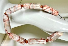 Marmor Jaspis Armband mit Silber 925 Schliesse Unikat Neu