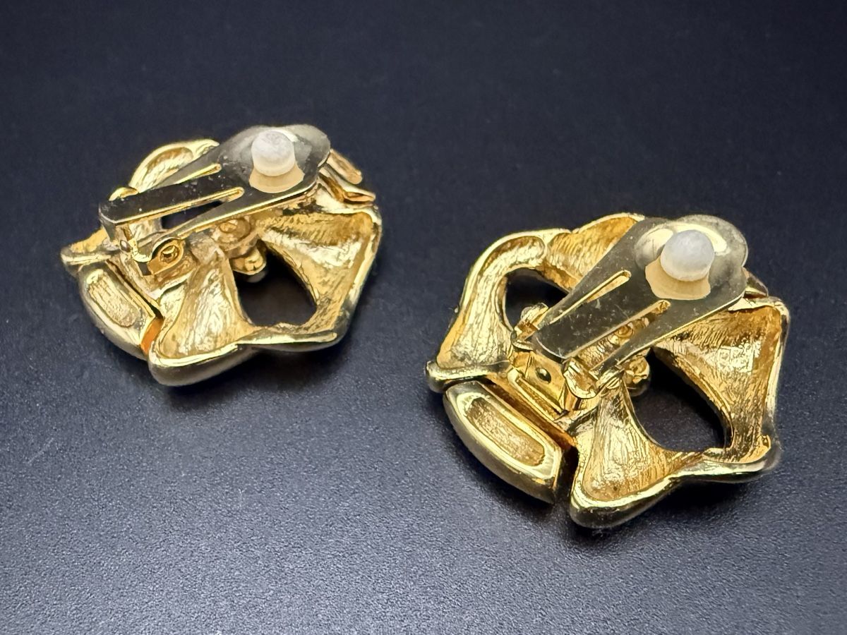 Ohrringe & -stecker: Vintage-Ohrringe Cabouchon Paris - Goldfarben – Gebraucht aus Lamone von LaCantinaMagica 6