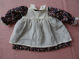 Puppenkleid 2teilig ROCK geblümt Trägerschürze NEU für Puppe