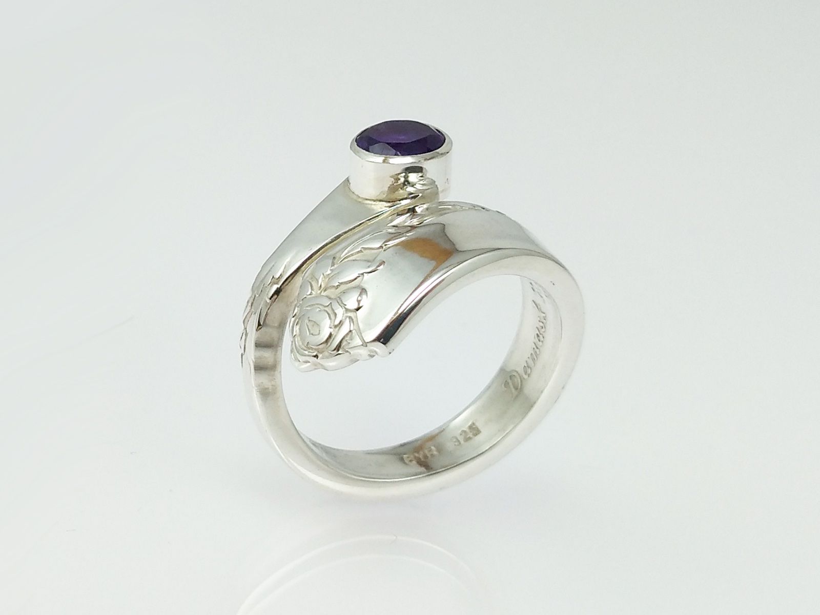 Anelli: Offener Jugendstil Silberring mit Amethyst – Nuovo e nell'imballaggio originale da Meilen venduto da Byrd-bijoux 5