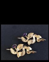 Silber Ohrringe mit Amethyst 925 Vergoldet