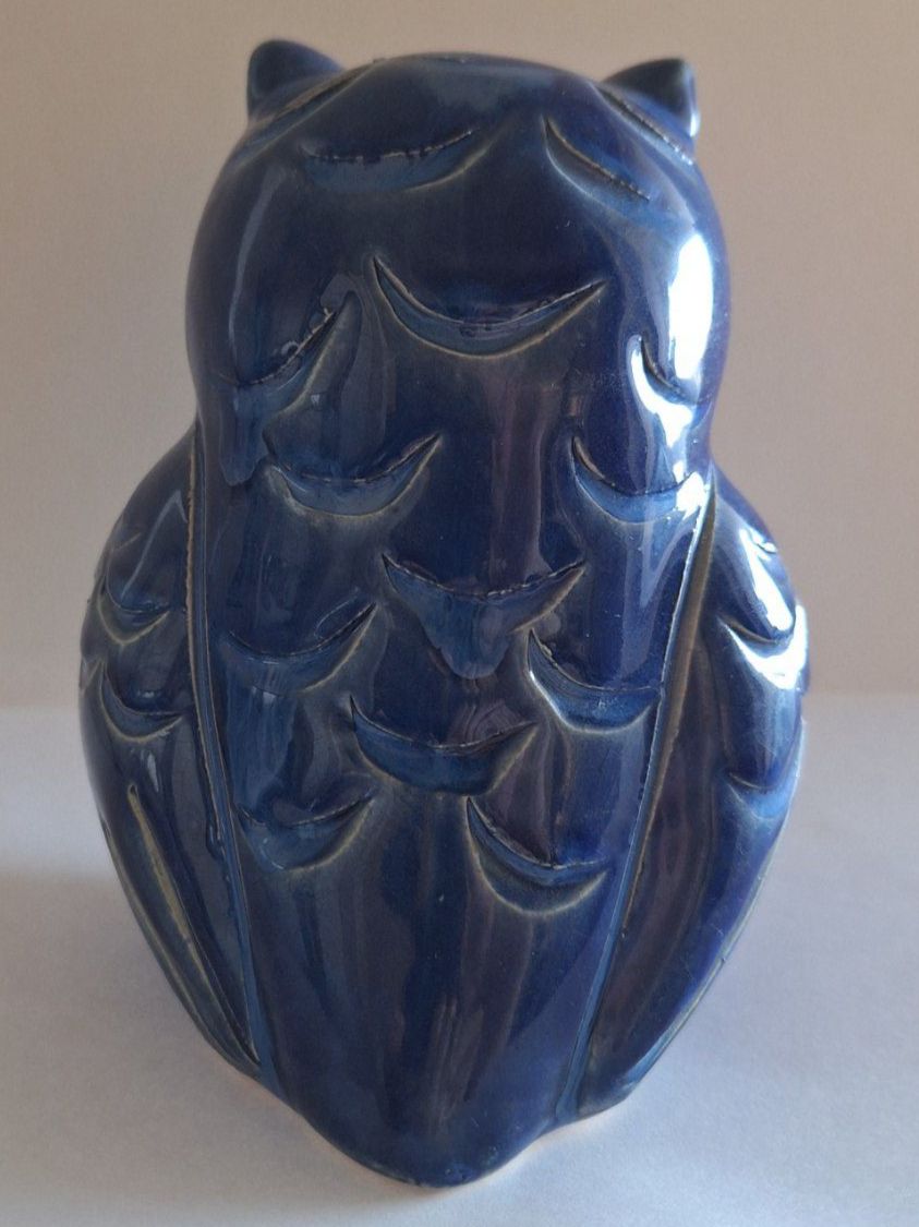 Figuren: Blaue Keramik Eule Figur Vintage Wohn Deko – Gebraucht aus Zürich von t24_de 1