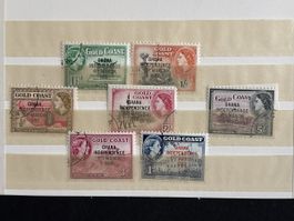 Timbres Gold Coast Ghana Indépendance 1957 lot de 7