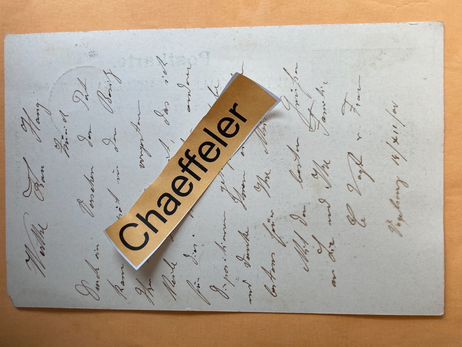 Cartoline postali: Postkarte 1900 – Usato da Zürich venduto da Chaeffeler 1
