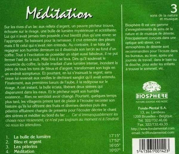 CD: Son de la Nature Biosphere Esoteric Méditation Relaxation CD – Usato da Genève venduto da Cockattoo 1