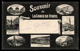 AK La Chaux-de-Fonds, Place du marché, Le Temple, La Grande 