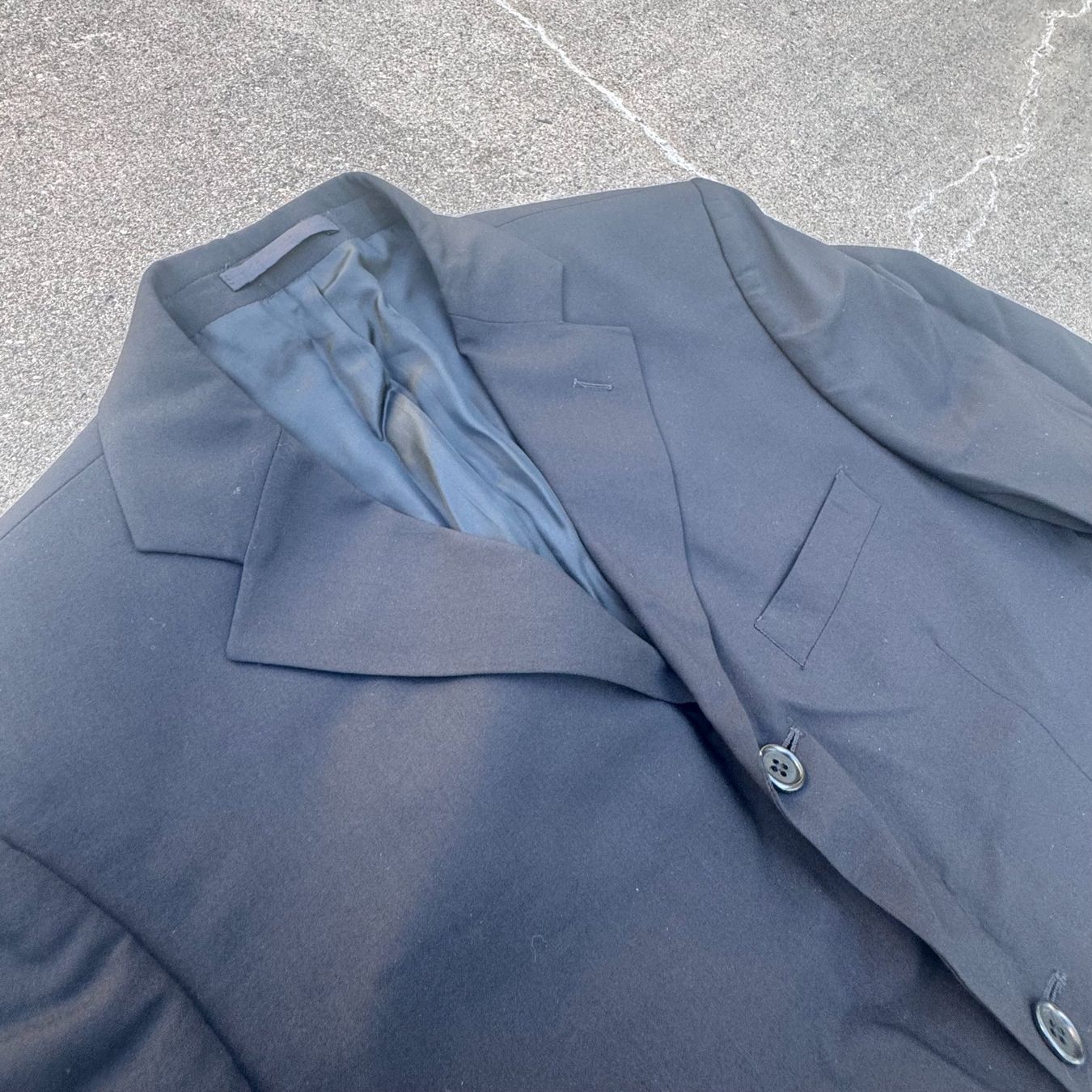 Massimo Dutti Anzüge: Massimo Dutti vintage black Woolmark blazer jacket herren – Gebraucht aus St. Gallen von sourced_limited 1
