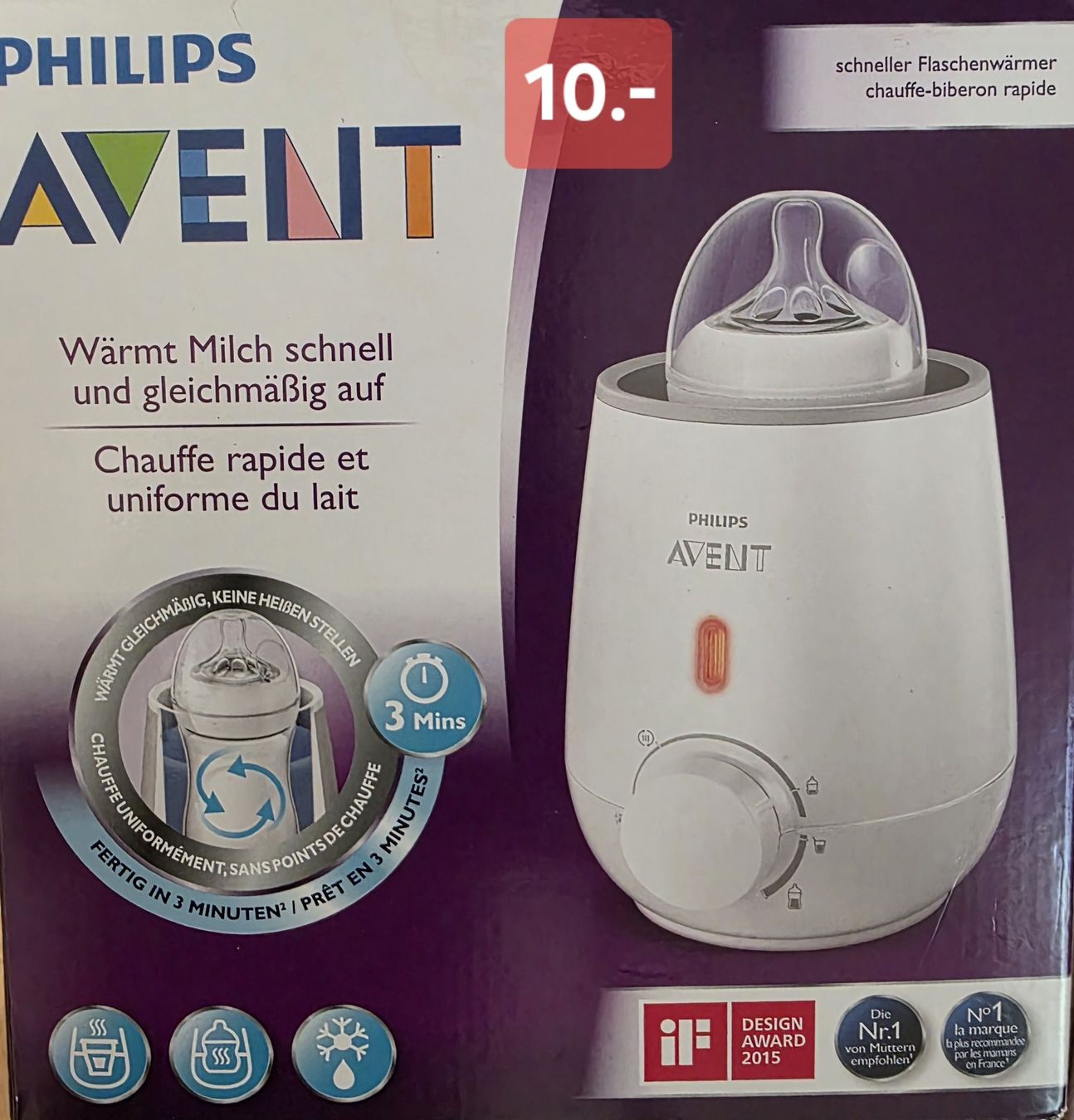 Avent Pasti del neonato: Philips Avent schneller Flaschenwärmer – Usato da Bern venduto da Laralinda1