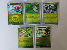 Pokemon Sammelkarten Glänzend 5x Pflanzen Pokemon