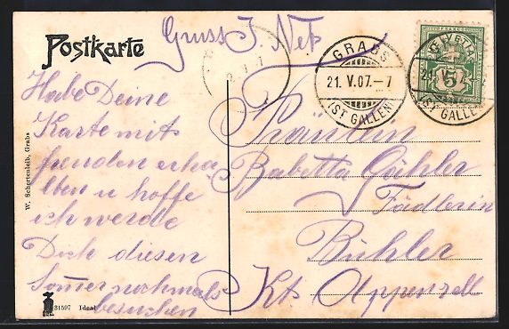 Cartoline postali: AK Grabs, Bezirks-Krankenhaus, 1907 – Usato da Berlin venduto da bartko-reher 1